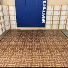 greatmats ez portable dance floor tile 1x1 ft wood look modular together temporary dance flooring weight 2 lbs install over carpet