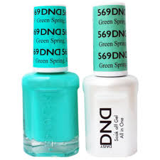 Dnd Duo Gel Pack Green Spring Ky 1 Gel Polish 0 47 Oz 1 Lacquer 0 47 Oz In Matching Color Dnd G569