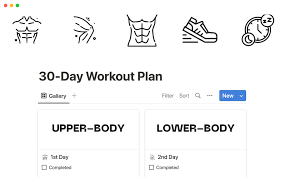 30 day workout plan notion template