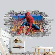 Wall Decal Spider Man 3d Smashed Wall