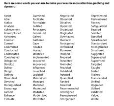 action words to use in resume   nfgaccountability com