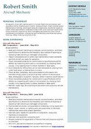 aircraft mechanic resume sles
