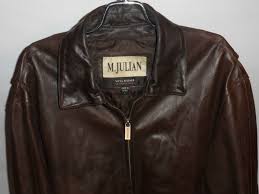 M Julian Wilsons Heavy Brown Leather Jacket Size Large