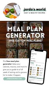 free meal plan generator jordo s world