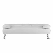 Futon Sofa With Armrest And Cupholders By Naomi Home Color White