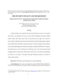 Poverty in the philippines isn't seen in the slums only. Pdf The Poverty Penalty And Microcredit