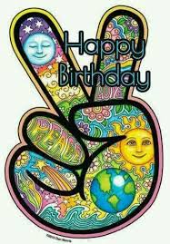 hippie peace happy birthday e