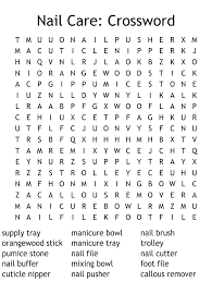 nail care crossword word search wordmint