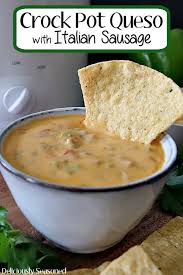 crock pot queso with italian sausage