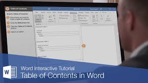 table of contents in word custuide