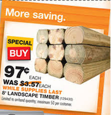 A wide variety of home depot landscaping options are available to you, such as project solution capability, material, and warranty. Home Depot 8 Ft Landscape Timbers 97 Cents Starts Thursday Al Com