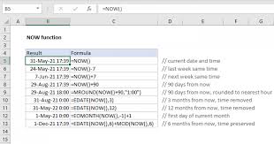 excel now function exceljet