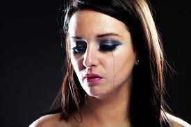 hurt woman crying smeared makeup