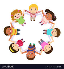 Children Holding Hands In A Circle Royalty Free Vector Image