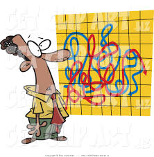 Clip Art Of An African American Man Looking At A Crazy Graph