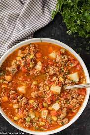 Instant Pot Ground Beef Vegetable Soup gambar png