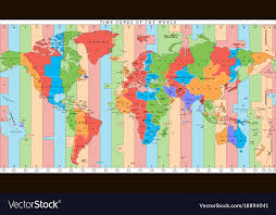 Detailed World Map With Time Zones