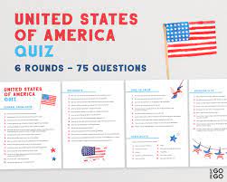 United States of America Trivia Quiz USA 4th of July Quiz - Etsy UK