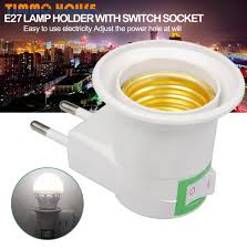 White E27 Led Plug Light Holder