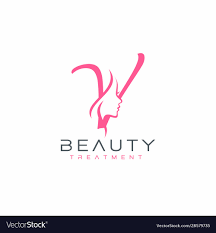letter v beauty face logo design icon