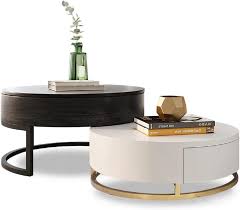 Homary Round Coffee Table Storage
