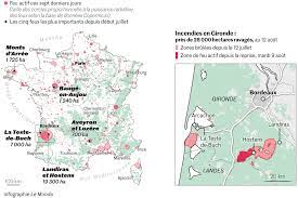 La carte des incendies en France depuis le début de l'été