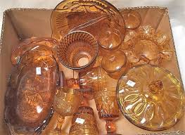 vintage amber glassware indiana glass