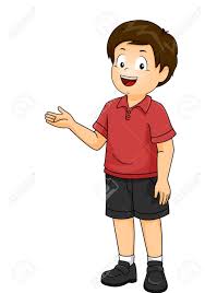 Illustration Of A Kid Boy Standing And Presenting Something To