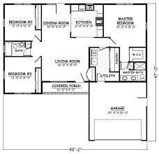 l shaped ranch home plan with front