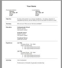 Undergraduate Student Cv Sample Filename Resume Professional