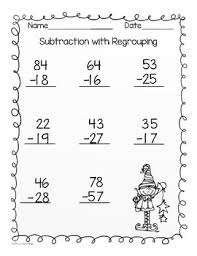 When the digit on the bottom is larger than the digit on the top, we have to regroup—we have to use the number from the next column. Winter Subtraction With Regrouping Worksheets Teaching Resources Tpt