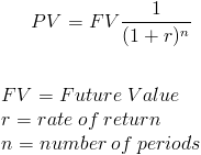 present value factor formula with
