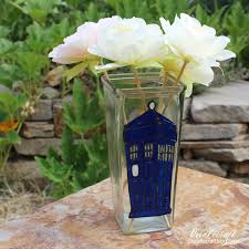 Doctor Who Tardis Stained Glass Vase