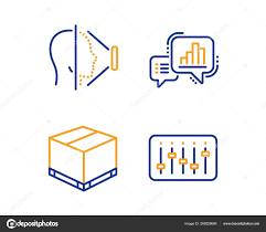 Face Delivery Box Graph Chart Icons Simple Set Controller
