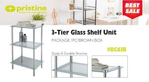 3 tier glass shelf unit household