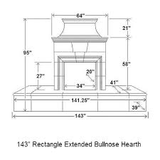 143 Rectangle Extended Bullnose Hearth