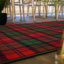 tartan red green wedding aisle runner