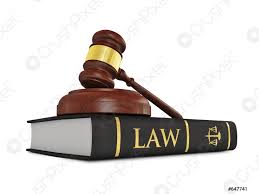wooden judge gavel on law book stock