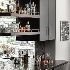 Mirror Backed Bar Shelves Design Ideas