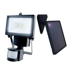 black outdoor solar motion activated