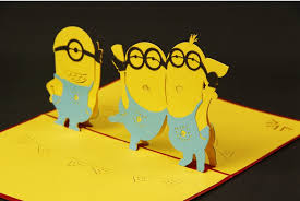 Buy any 50 and get 35% off. 3d Celebration Gift Handmade Handcrafted Minions Birthday Pop Up Card Paper Paper Party Supplies