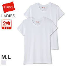 Hanes 100 Of Class Two Pieces Of Hanes Japan Fit For Her Crew Neck Short Sleeves T Shirt Inner Ladys Cotton