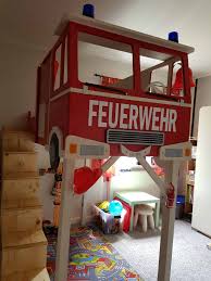 Kinderbett selber bauen mit der anleitung von hornbach: Feuerwehr Hochbett Furs Kinderzimmer Selbst Bauen