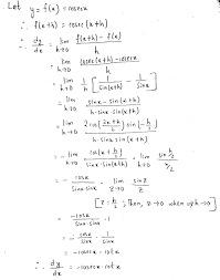 the derivative of cosec x