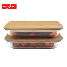 Glass Baking Dish With Bamboo Lids