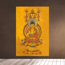 Buddha On Lotus Old Painting Wall Art