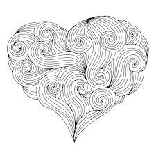 Сердце с завитками - Сердца - Раскраски антистресс