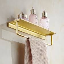 Gold Solid Brushed Brass Bathroom Shelf
