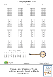 Blank 4 String Banjo Blank Sheet Music And Chord Boxes