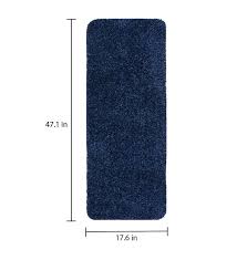 bed side runners blue cotton solid 4 x 2 feet bedside runner by saral home pepperfry